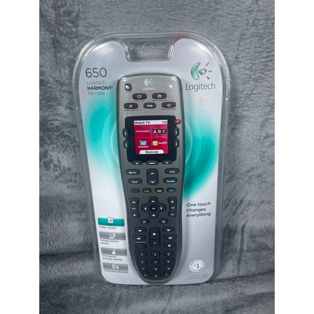 Logitech HARMONY 650 Universal Advanced TV Remote Control Silver Factory Sealed